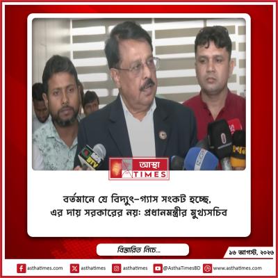 বর্তমানে যে বিদ্যুৎ-গ্যাস সংকট হচ্ছে, এর দায় সরকারের নয়: প্রধানমন্ত্রীর মুখ্যসচিব