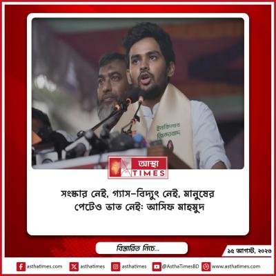 সংস্কার নেই, গ্যাস-বিদ্যুৎ নেই, মানুষের পেটেও ভাত নেই: আসিফ মাহমুদ
