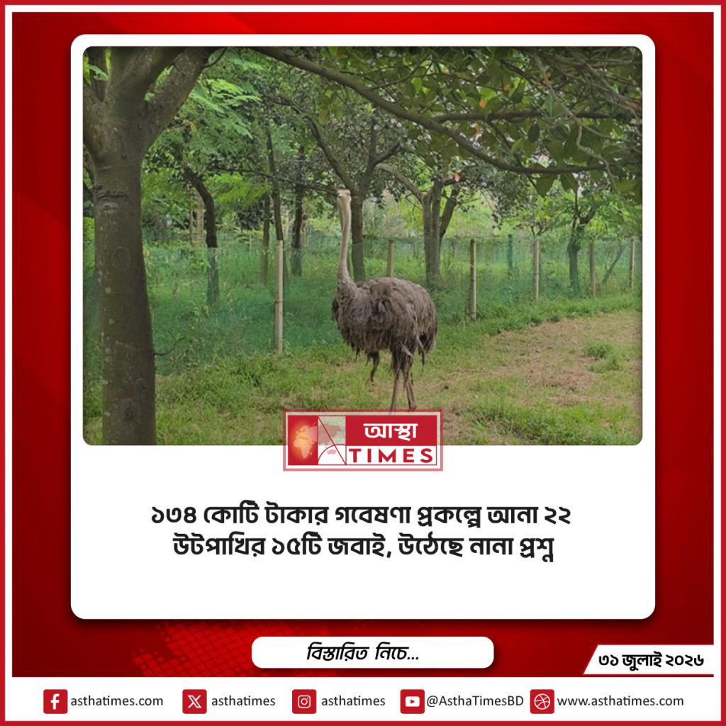 ১৩৪ কোটি টাকার গবেষণা প্রকল্পে আনা ২২ উটপাখির ১৫টি জবাই, উঠেছে নানা প্রশ্ন